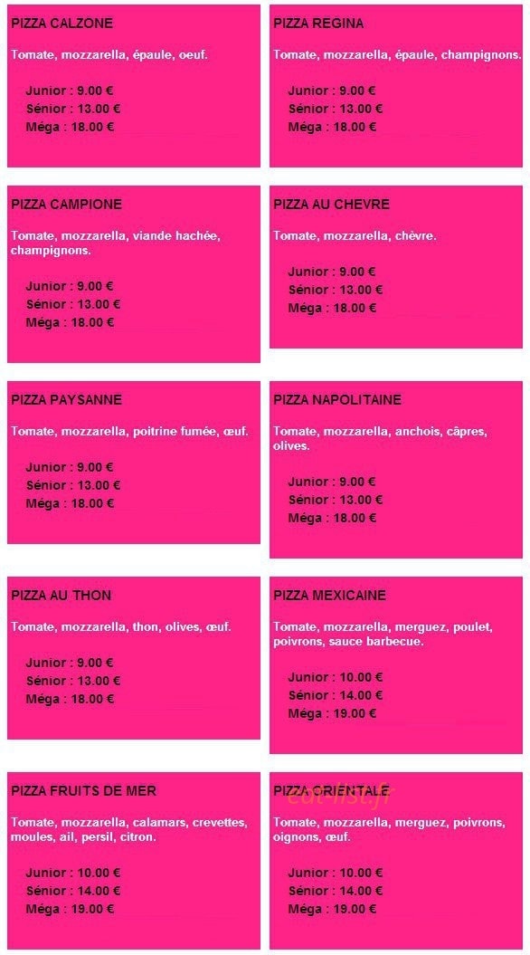 Love Pizza — carte page 3