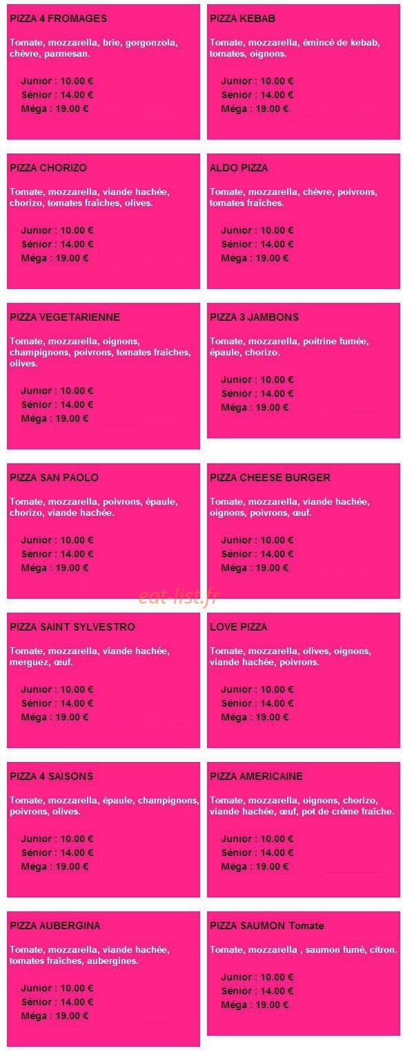 Love Pizza — carte page 4