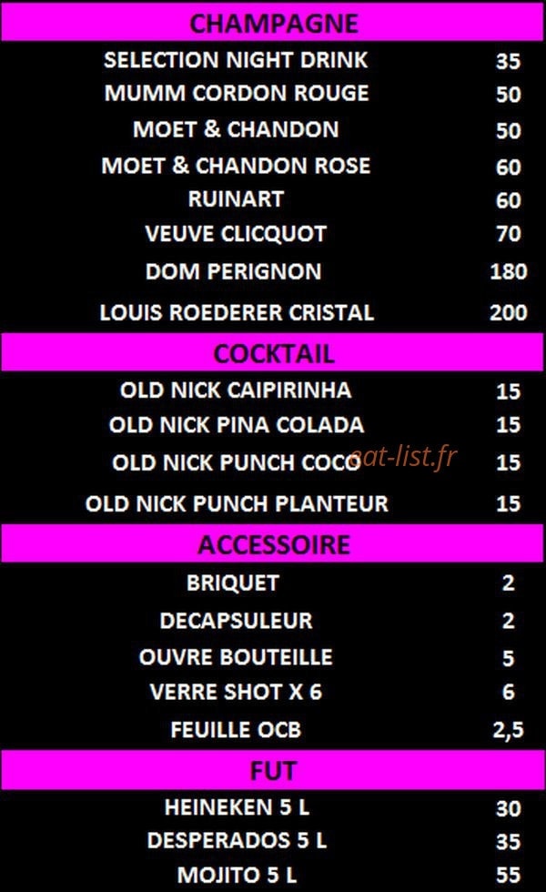 Night Drink — carte page 3