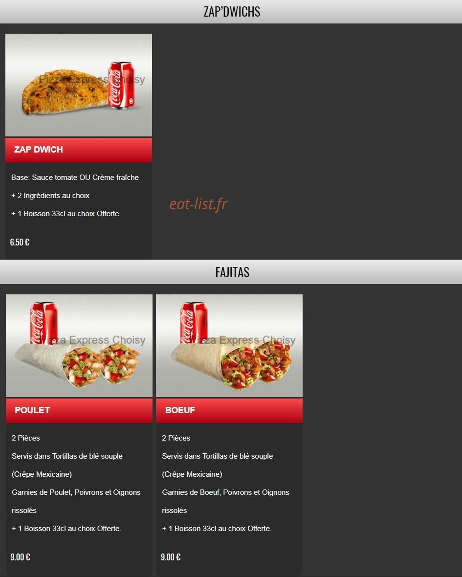 Pizza Express — carte page 11