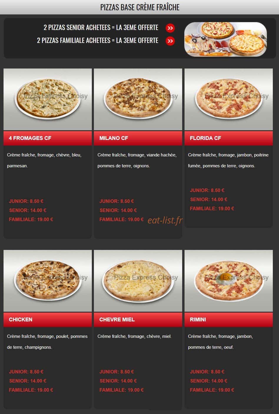 Pizza Express — carte page 7