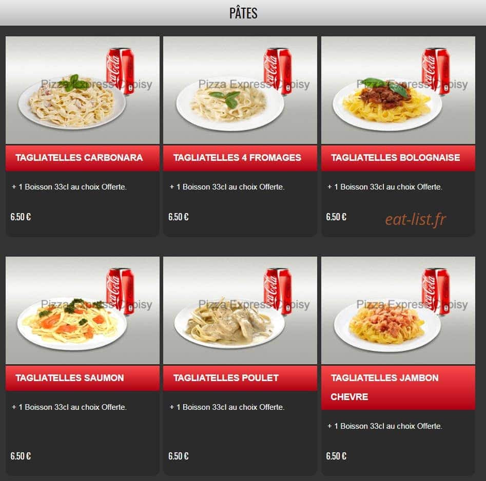 Pizza Express — carte page 14