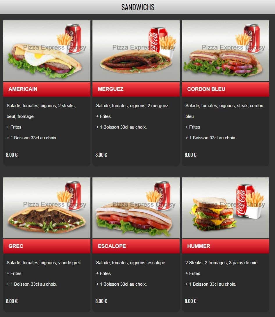 Pizza Express — carte page 10
