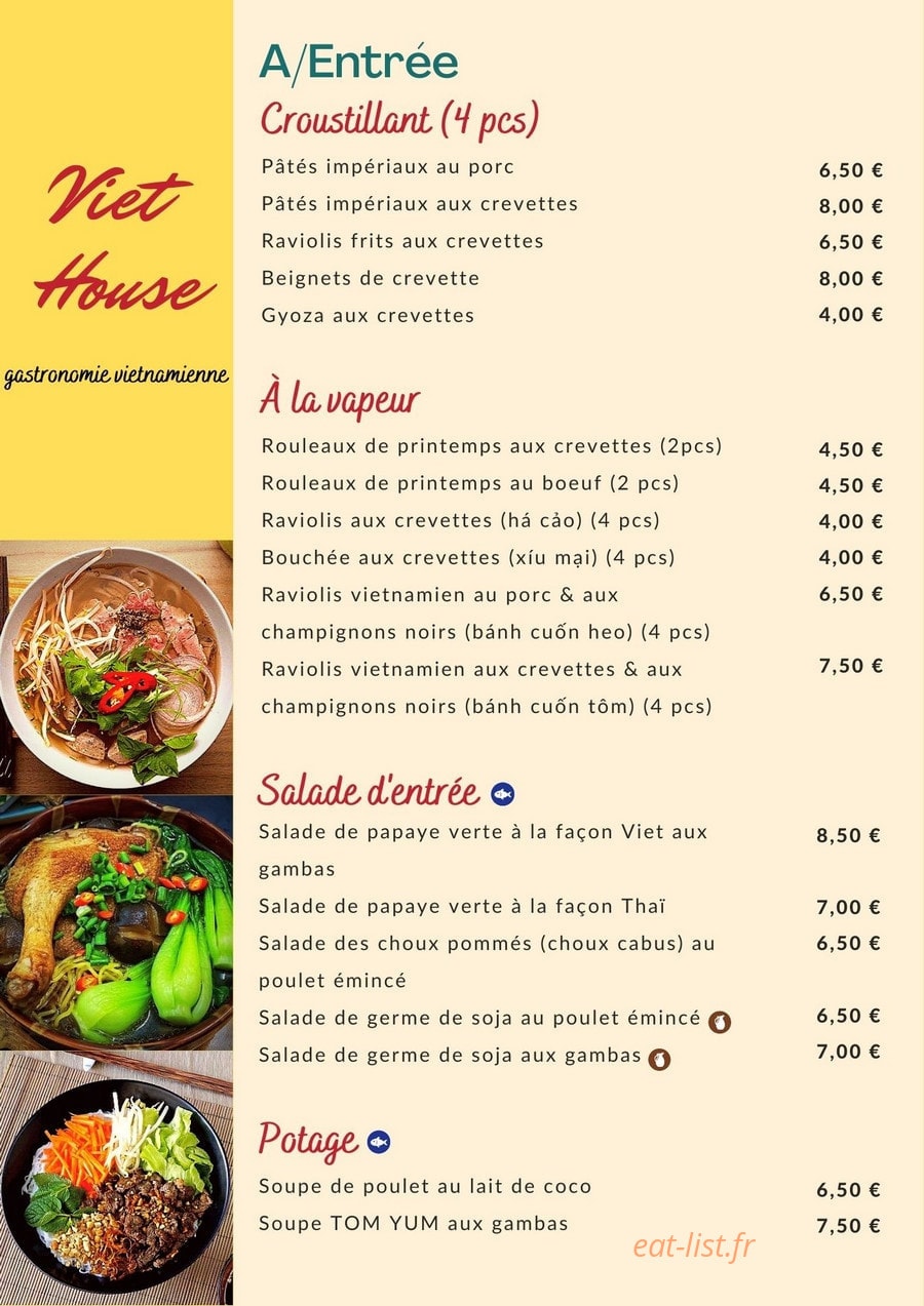 Viet House — carte page 1