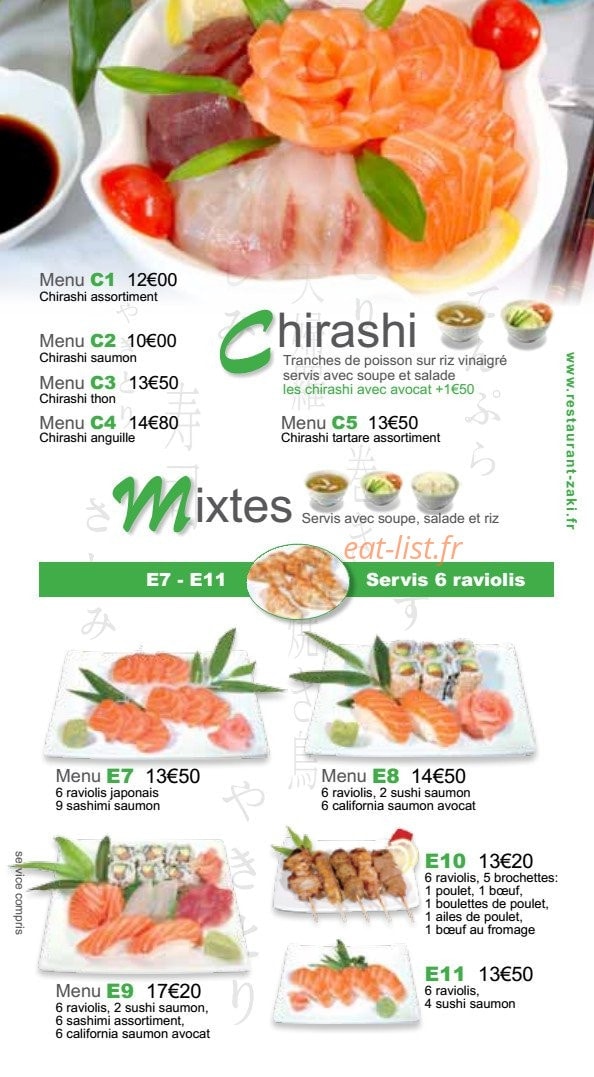 Zaki Sushi — carte page 5
