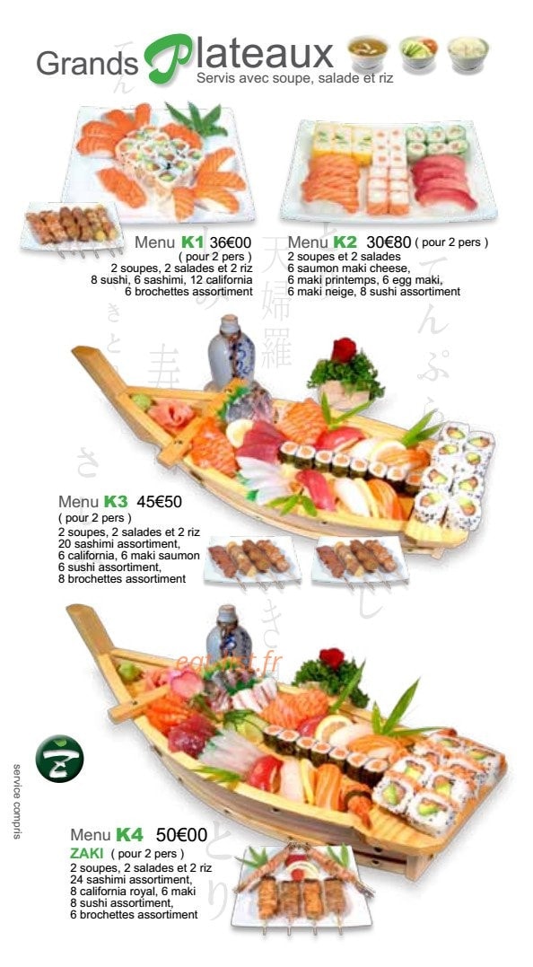 Zaki Sushi — carte page 9