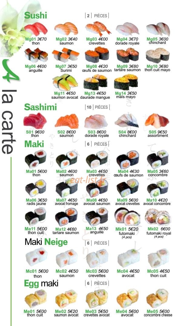 Zaki Sushi — carte page 10