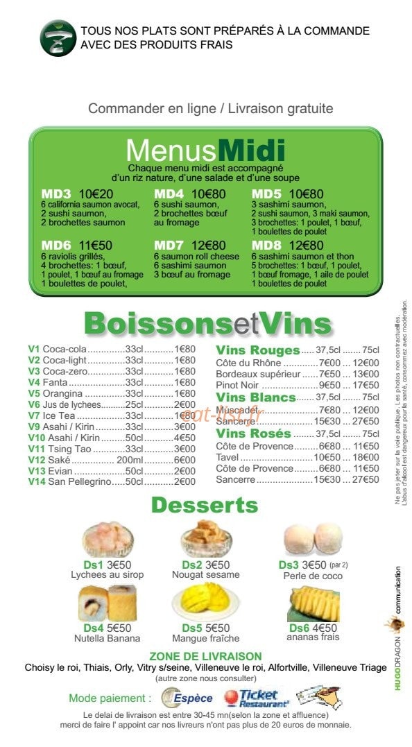 Zaki Sushi — carte page 12