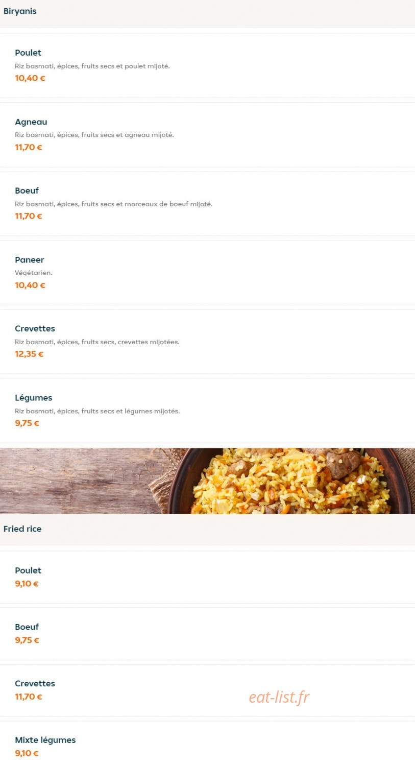 Au Soleil Levant — carte page 7