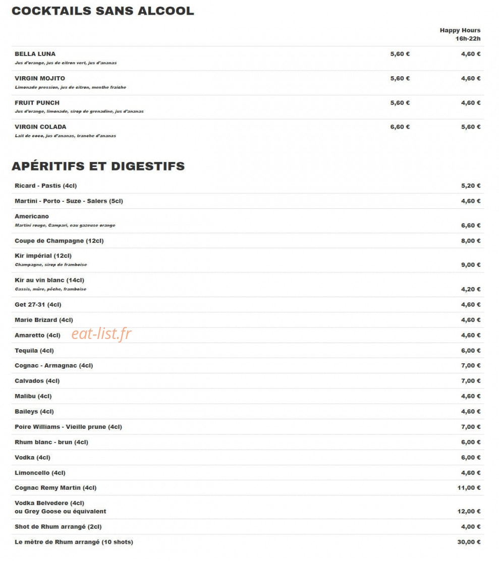 Café de la Gare — carte page 9