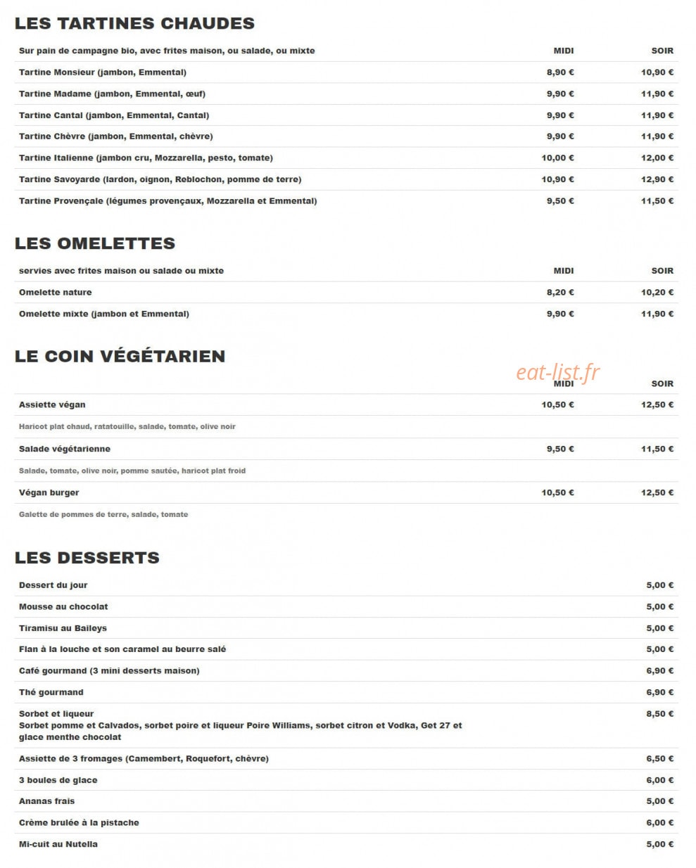 Café de la Gare — carte page 2