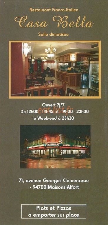 Casa Bella — carte page 1