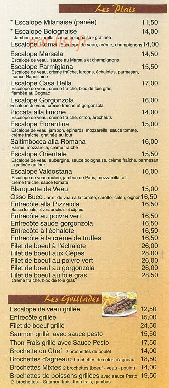 Casa Bella — carte page 3