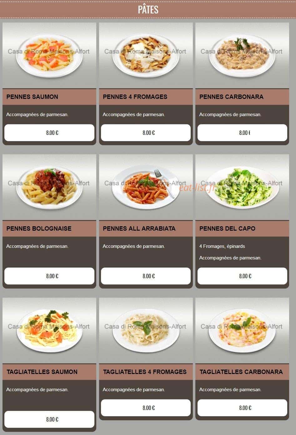 Casa Pizza Ro-Ma — carte page 9
