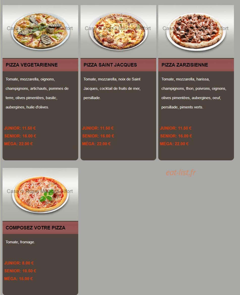 Casa Pizza Ro-Ma — carte page 6
