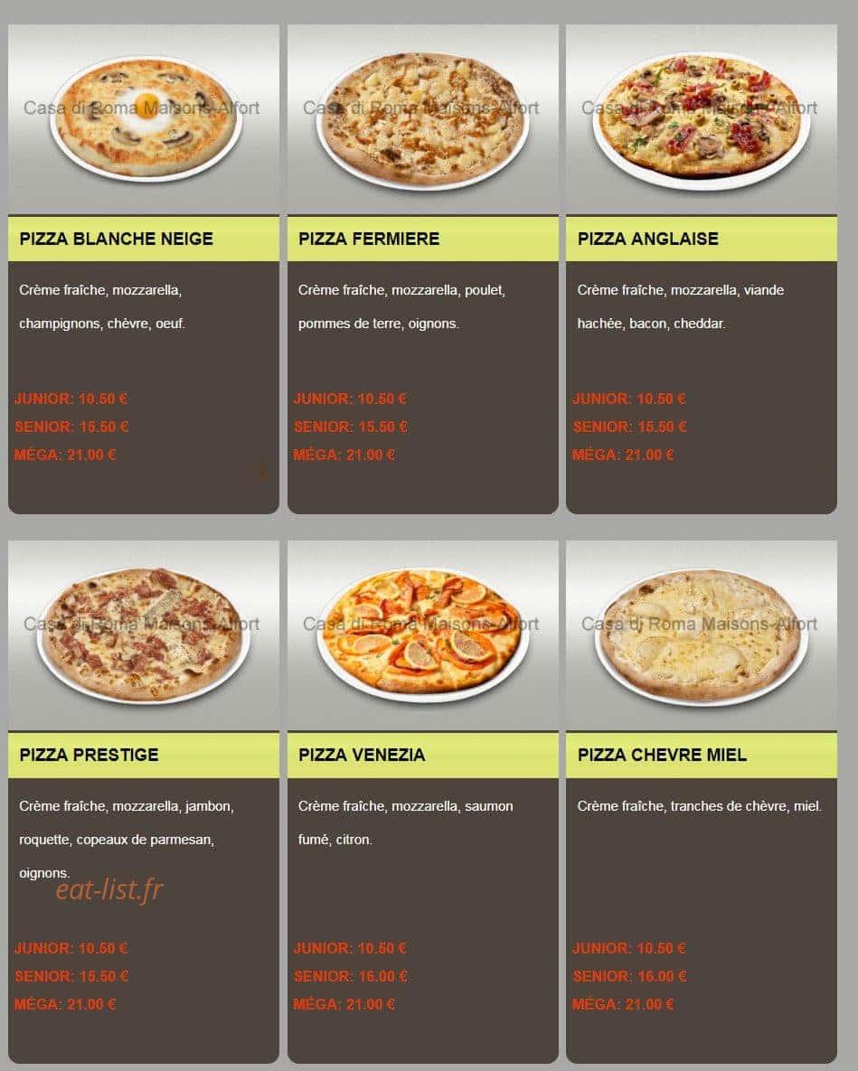 Casa Pizza Ro-Ma — carte page 8