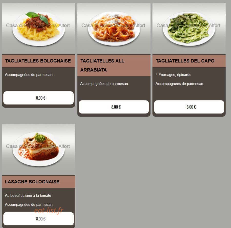 Casa Pizza Ro-Ma — carte page 10