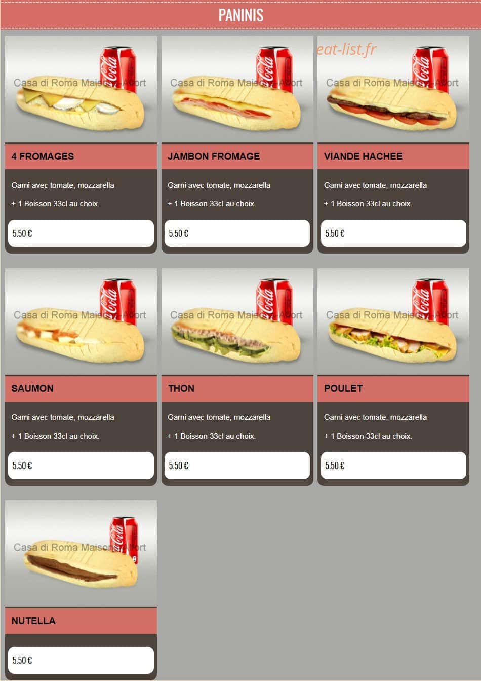 Casa Pizza Ro-Ma — carte page 13