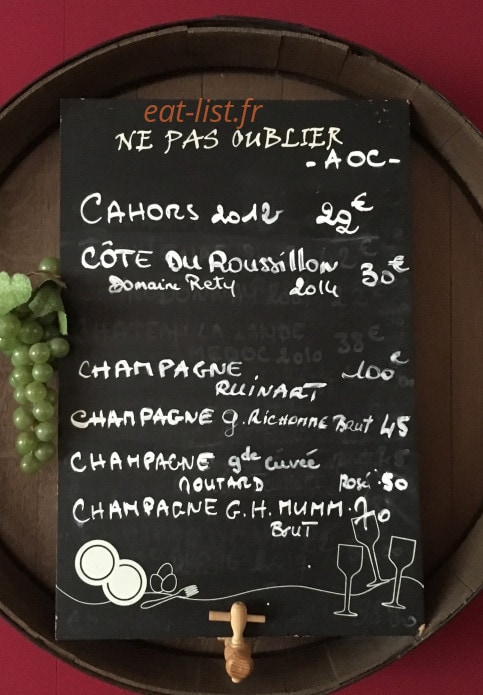 Chez Michel — carte page 1