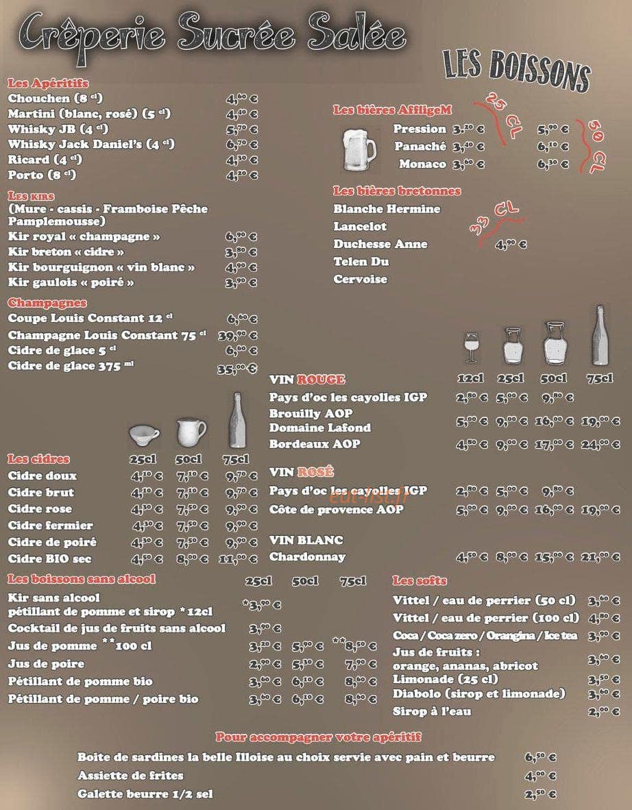 Crêperie Sucrée Salée — carte page 4