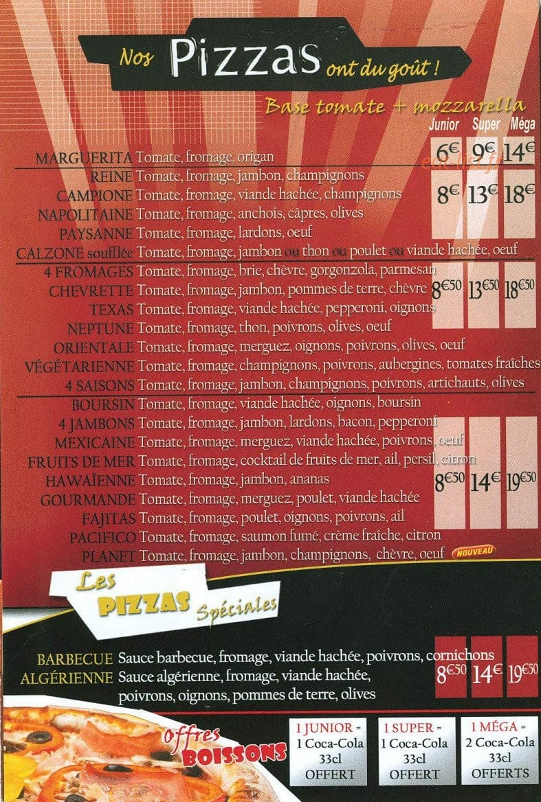 Délice Pizza — carte page 2