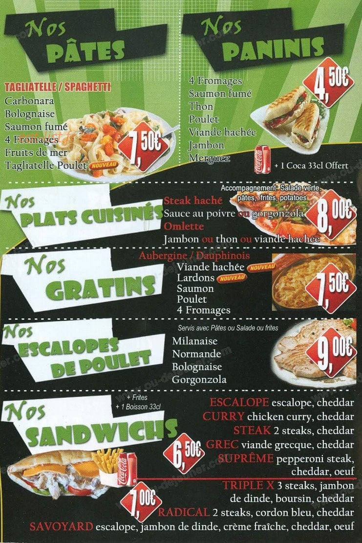 Délice Pizza — carte page 4