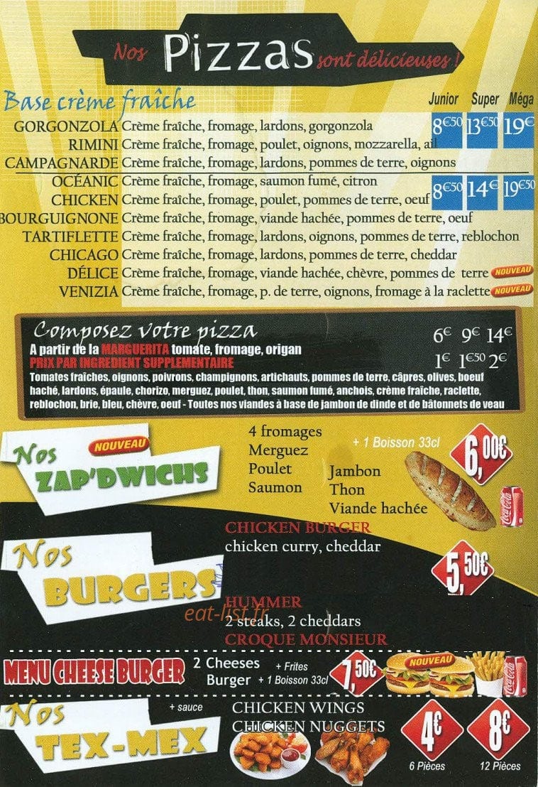 Délice Pizza — carte page 3
