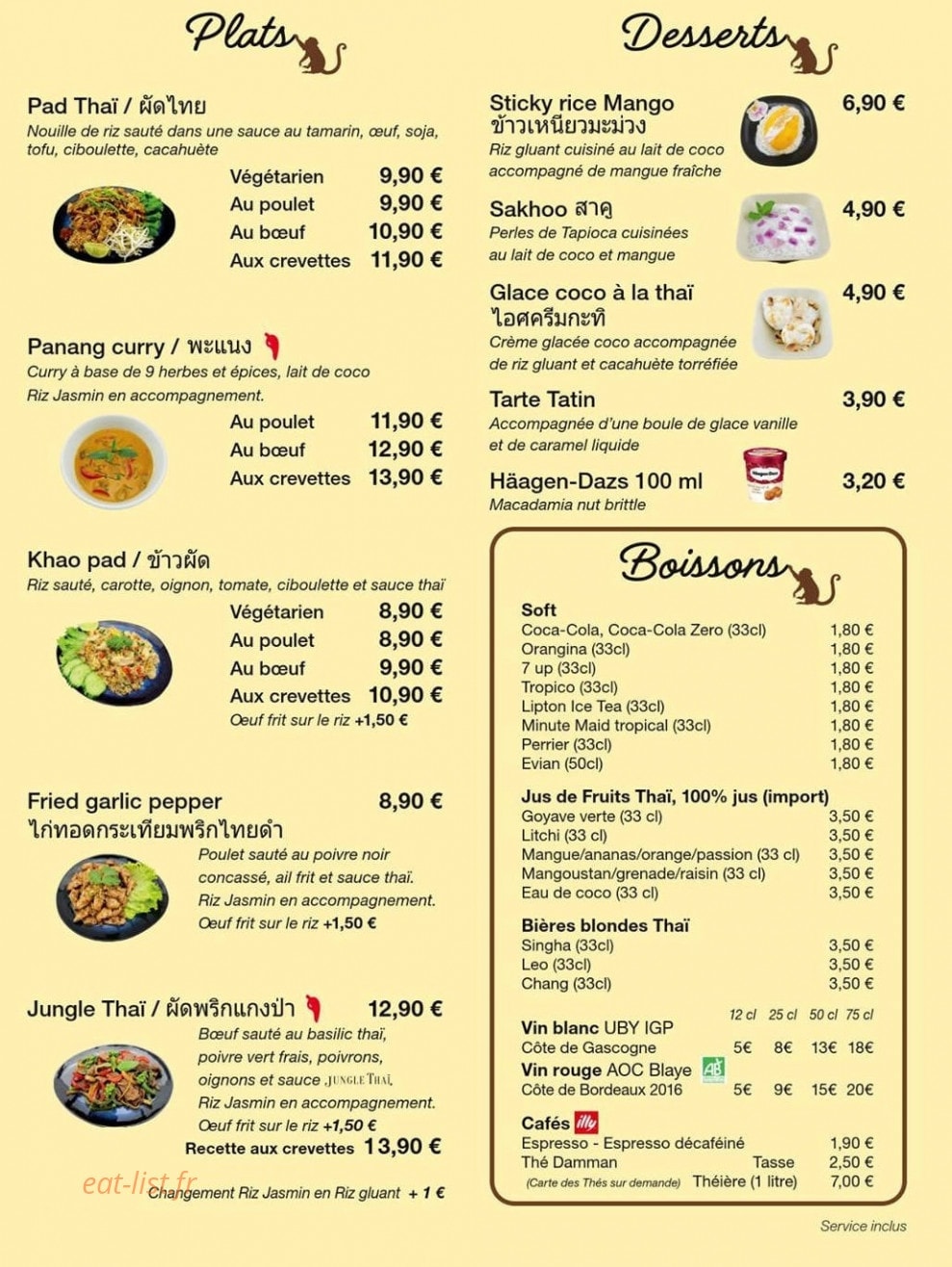 Jungle Thaï — carte page 2
