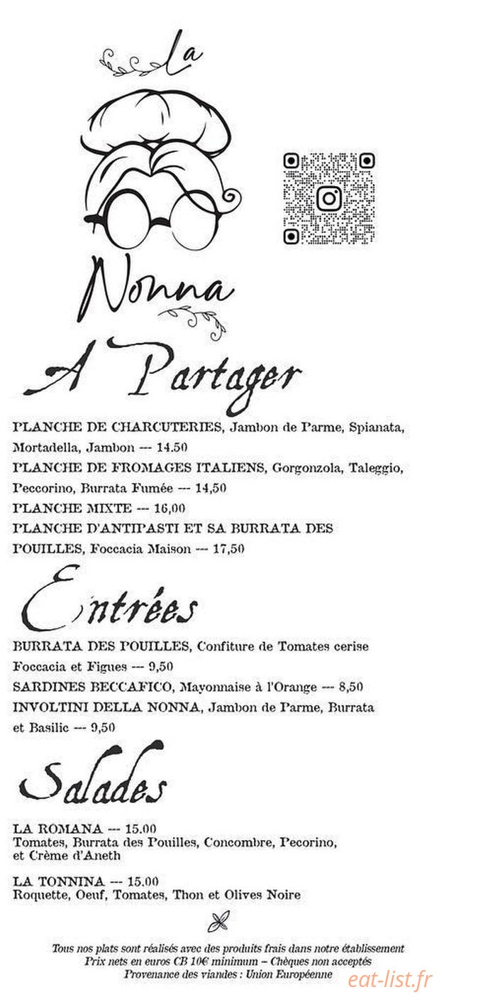 La Nonna — carte page 1