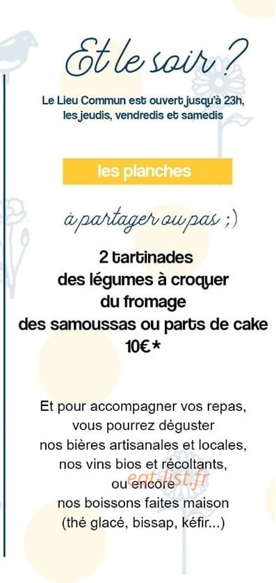 Le Lieu Commun — carte page 2