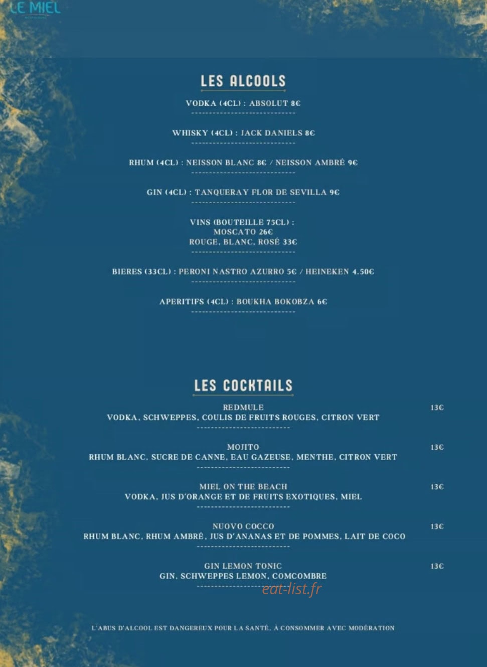 Le Miel — carte page 5