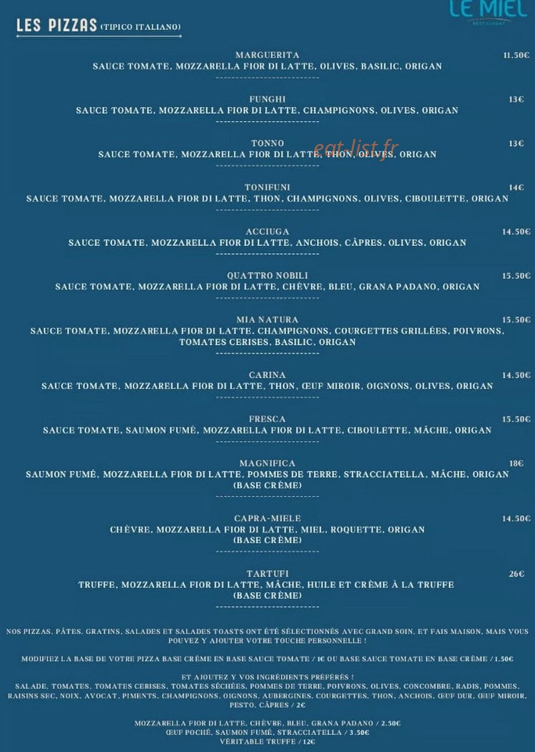 Le Miel — carte page 1