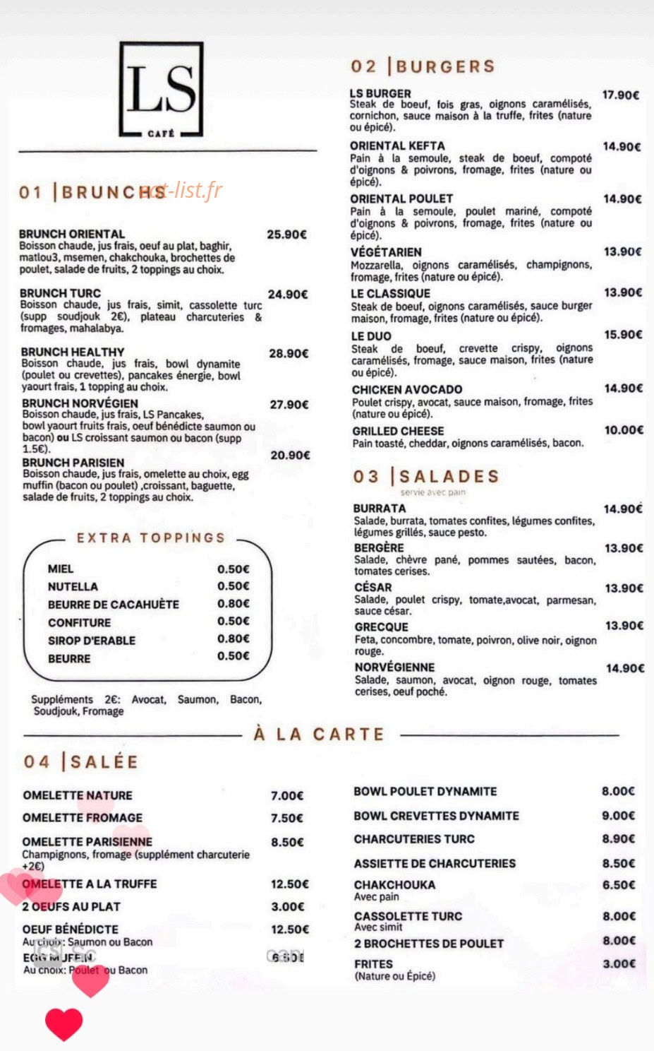 LS café — carte page 1