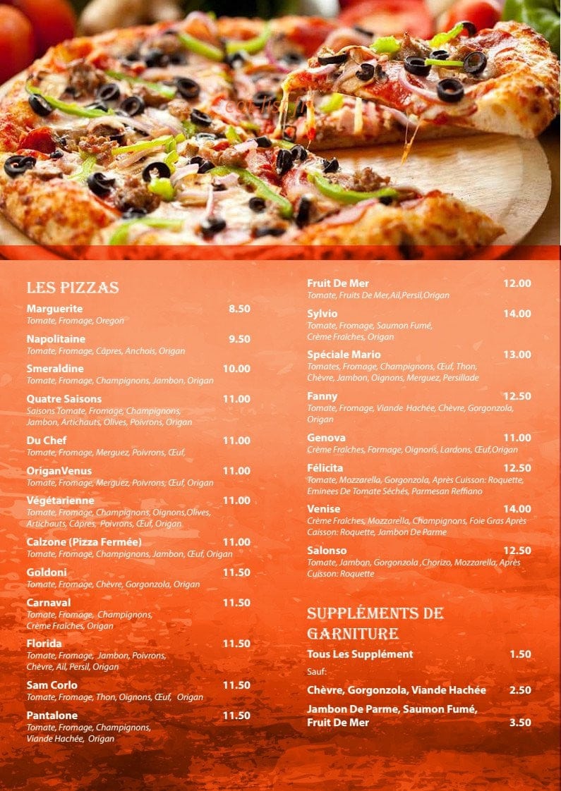 Pizza de Venise — carte page 4