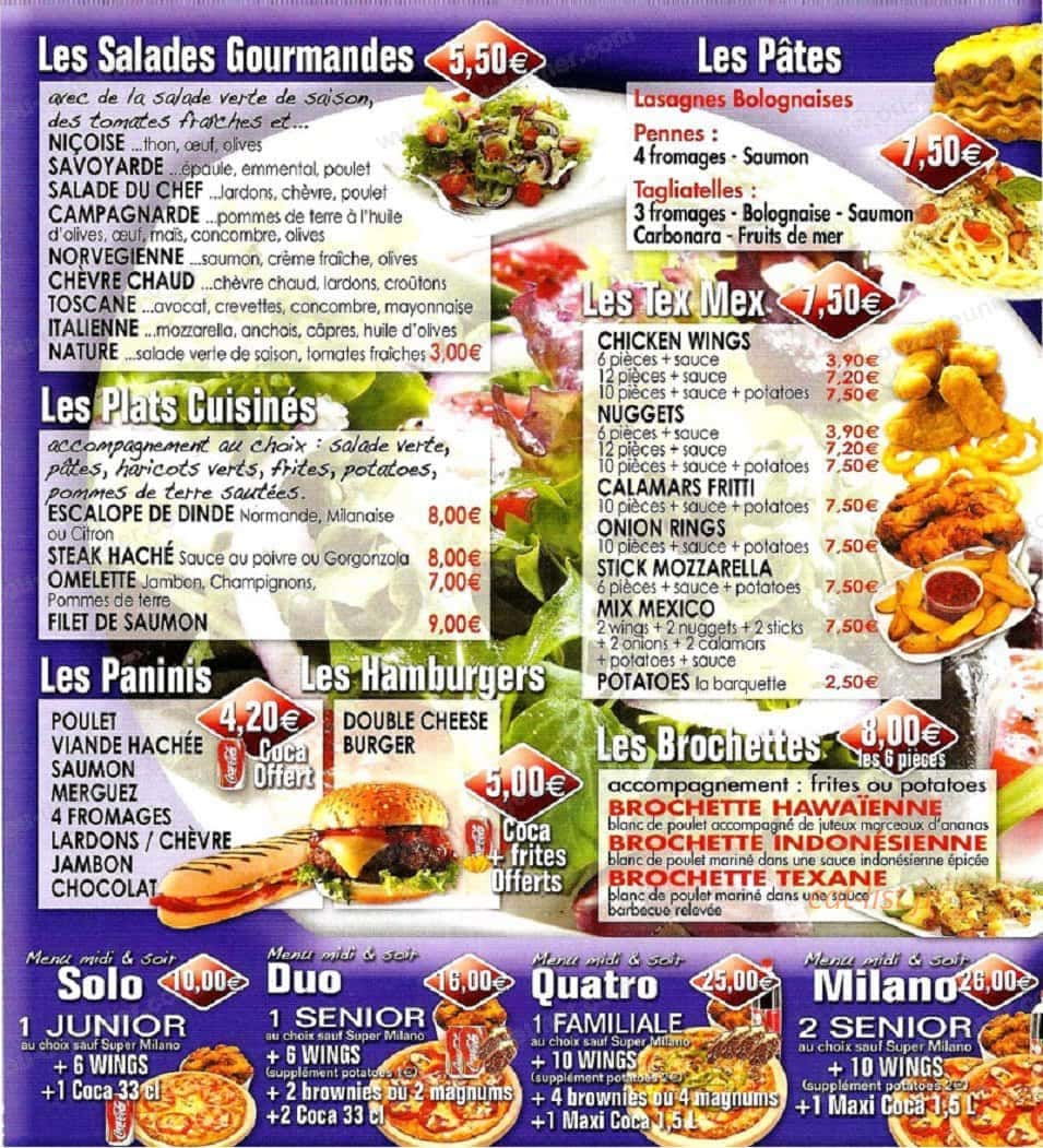 Pizza Milano — carte page 2