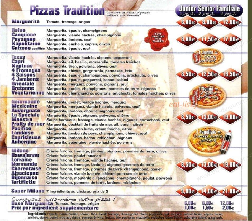Pizza Milano — carte page 4