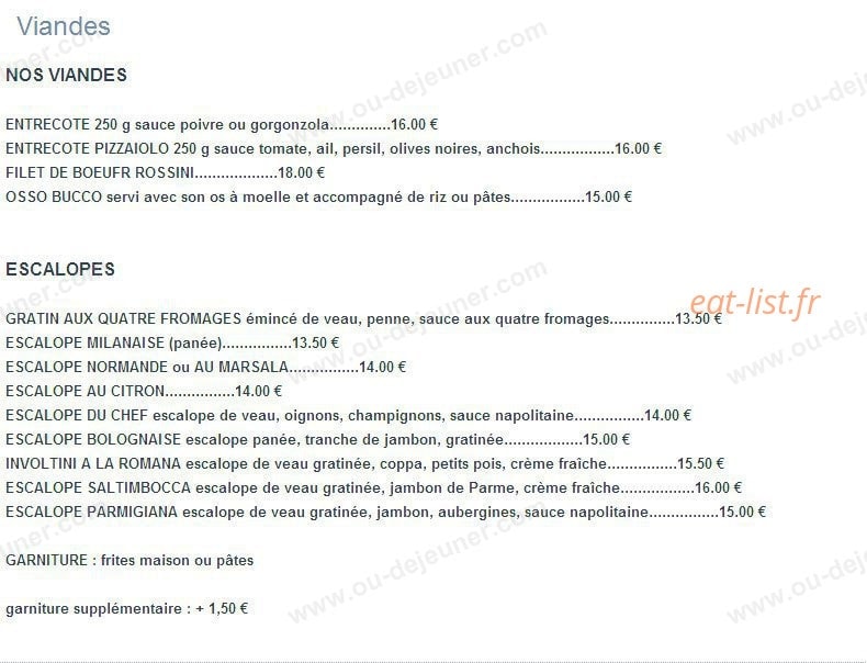 Pizzeria Jazz — carte page 4