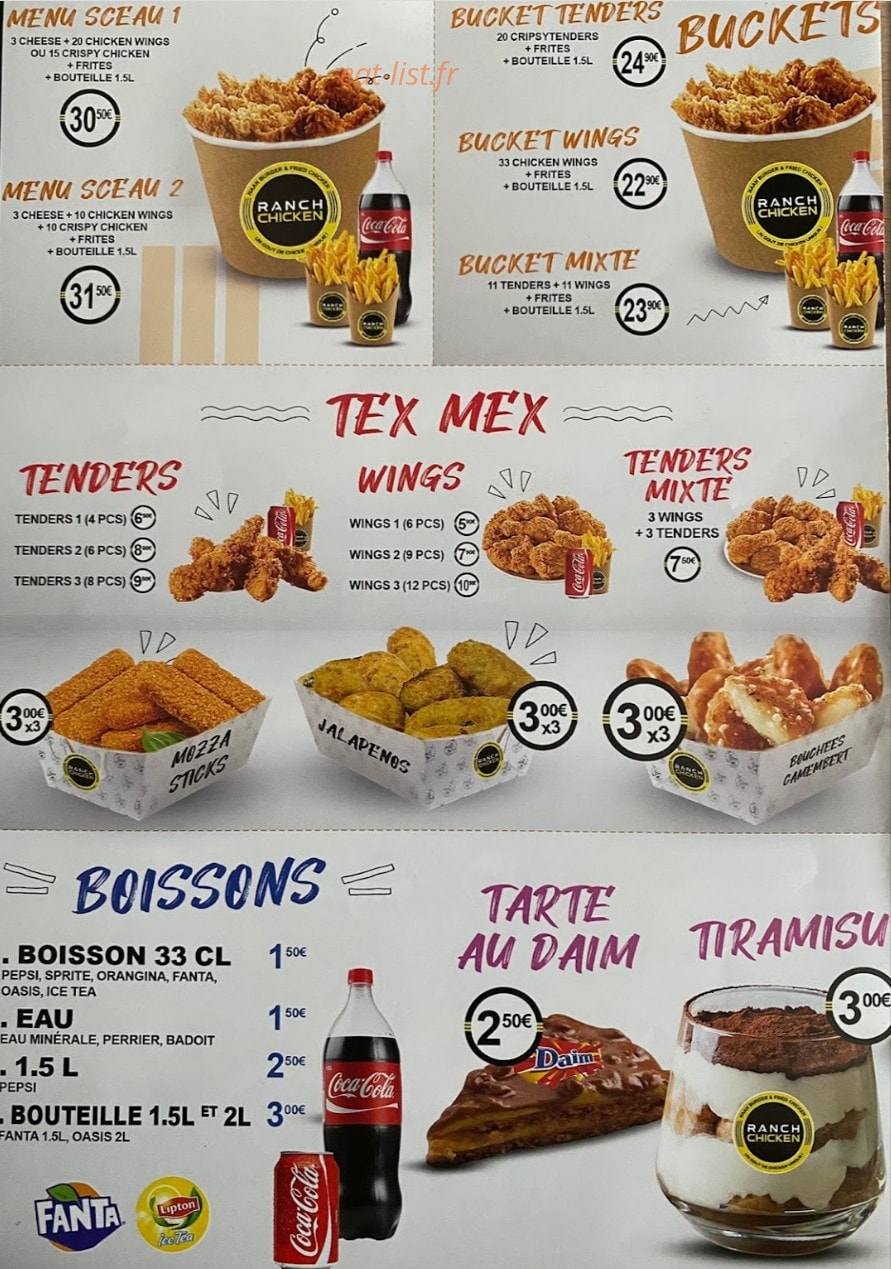 Ranch Chicken — carte page 2