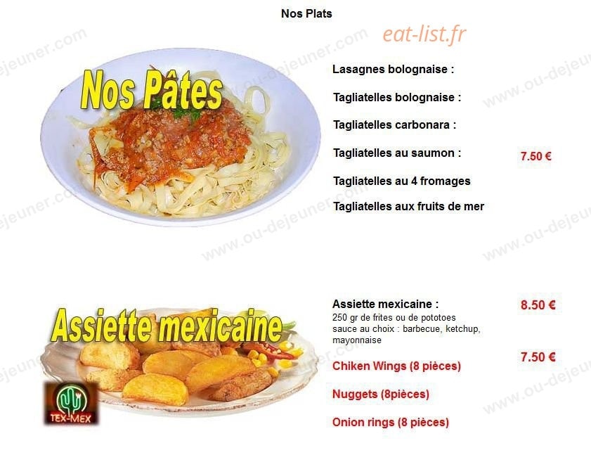 Rapido Pizza — carte page 2