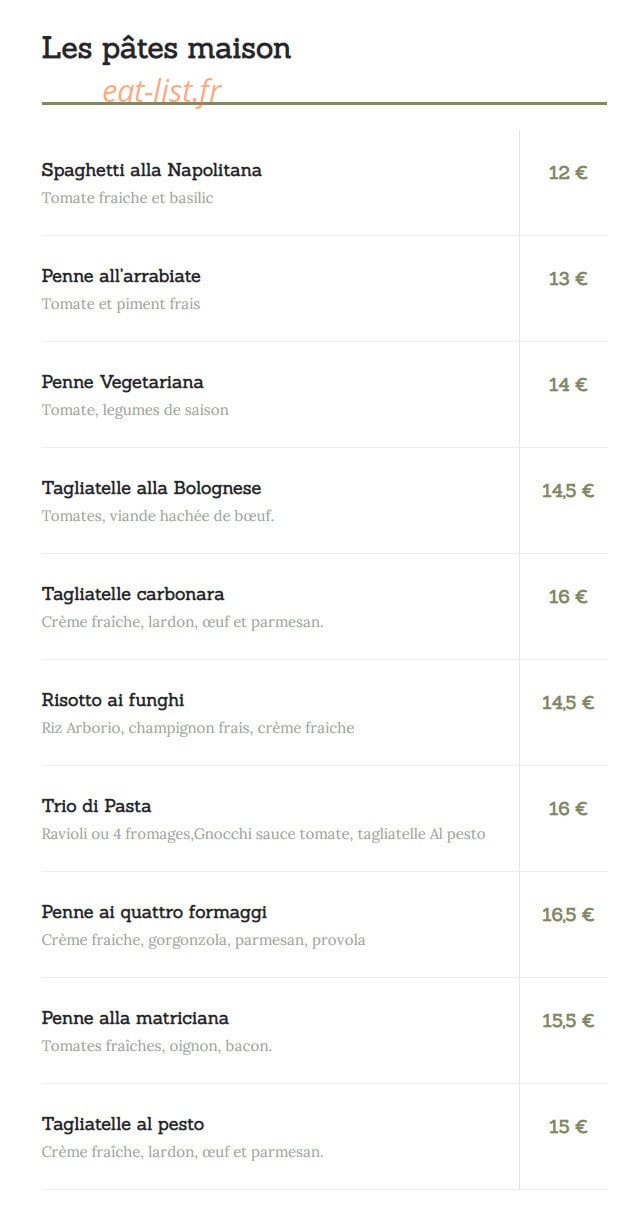 Ristorante pizzeria Giuseppe — carte page 1