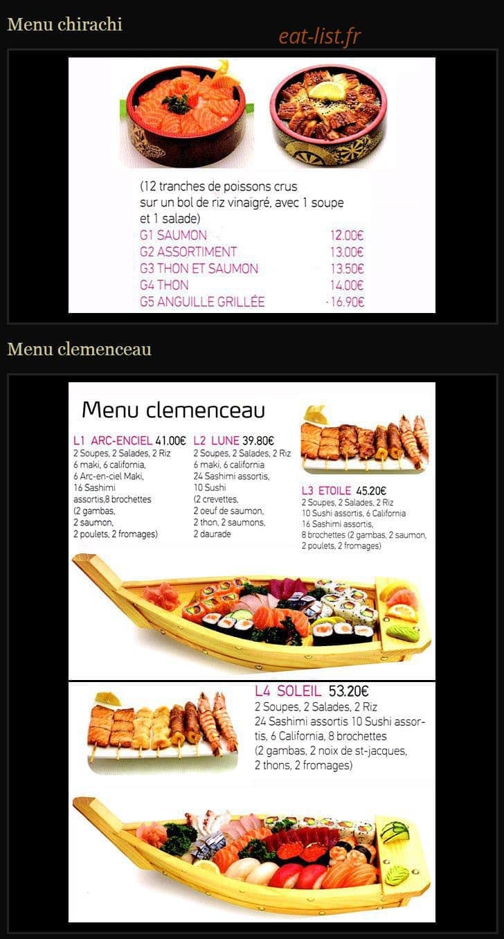 Sushi clemenceau — carte page 7