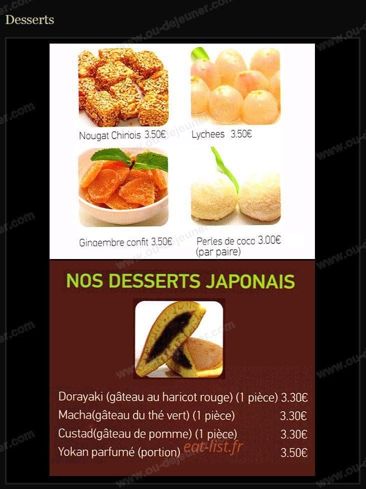 Sushi clemenceau — carte page 16