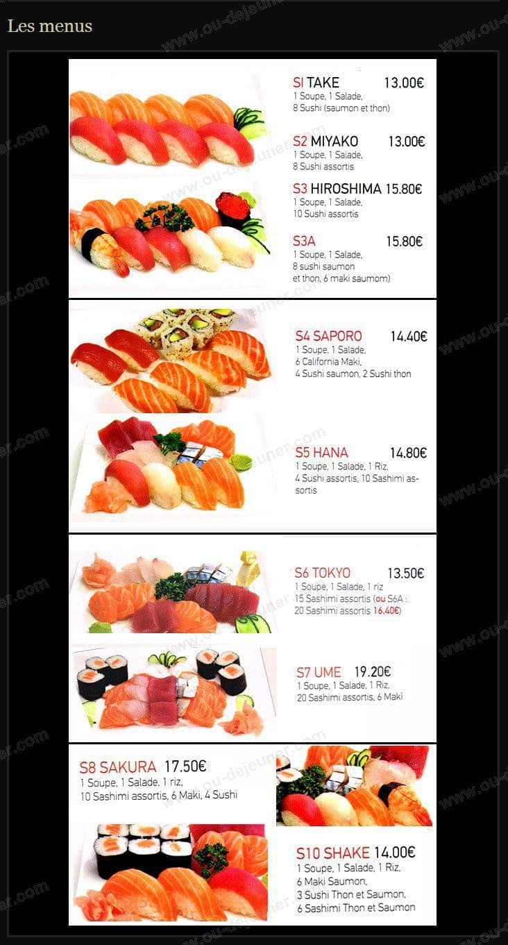 Sushi clemenceau — carte page 3