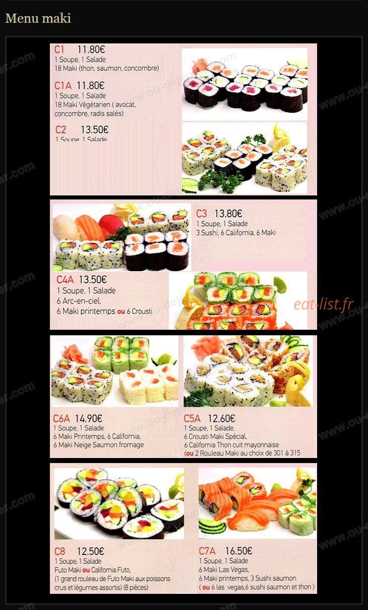 Sushi clemenceau — carte page 6
