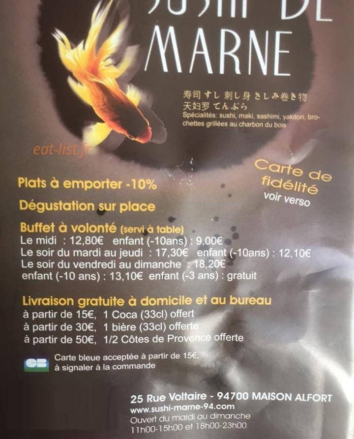 Sushi de Marne — carte page 1