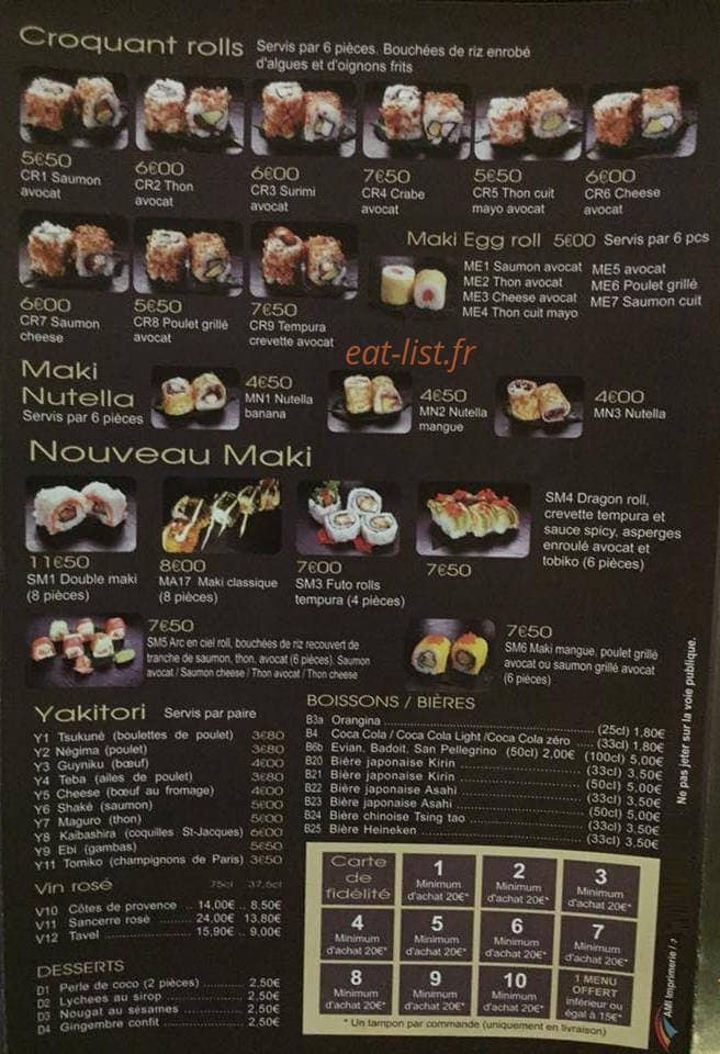 Sushi de Marne — carte page 3