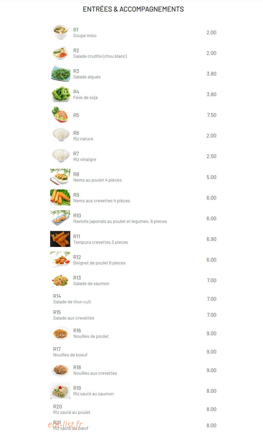 Sushi kyo — carte page 5