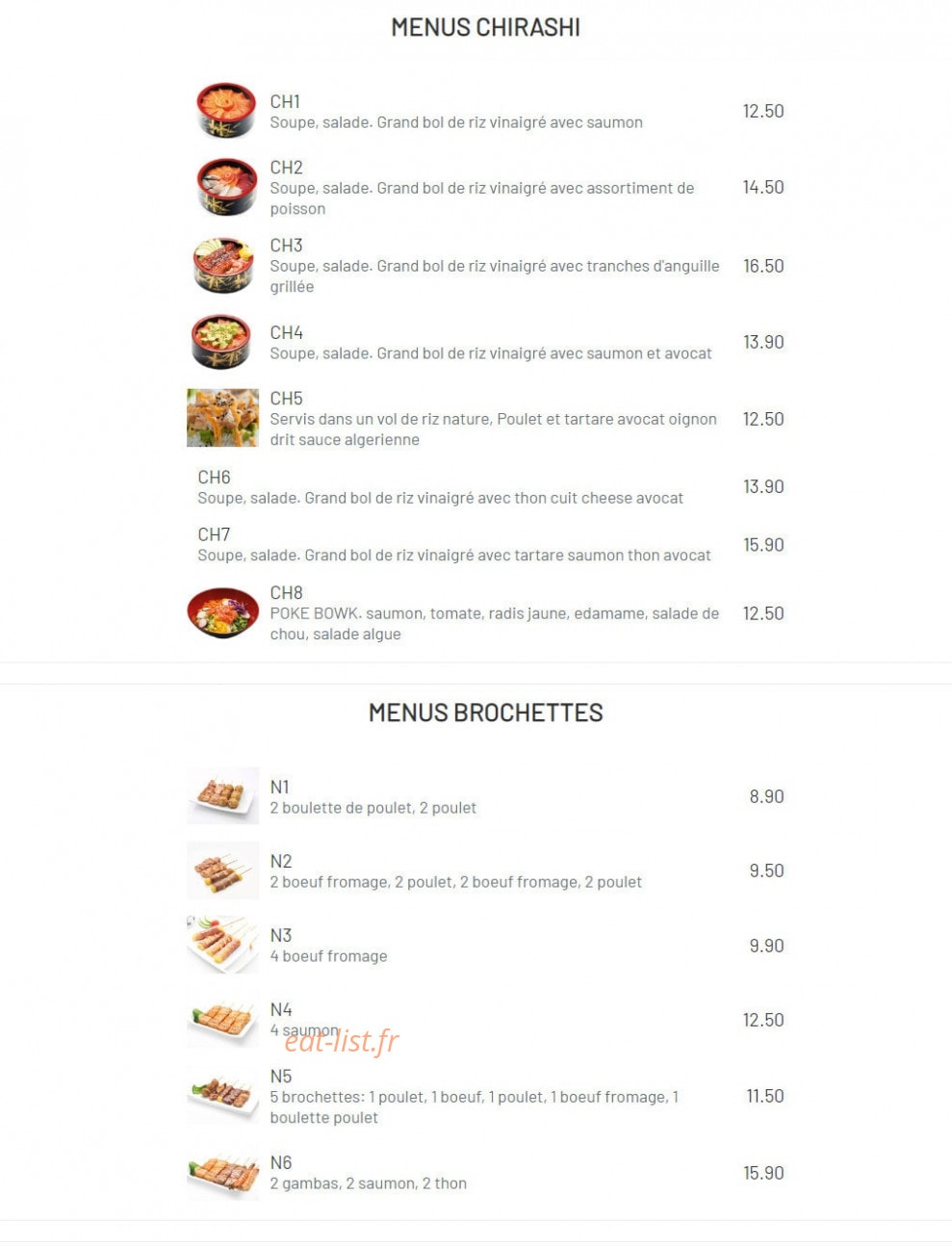 Sushi kyo — carte page 3