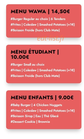 Wawa Smash Burger — carte page 3