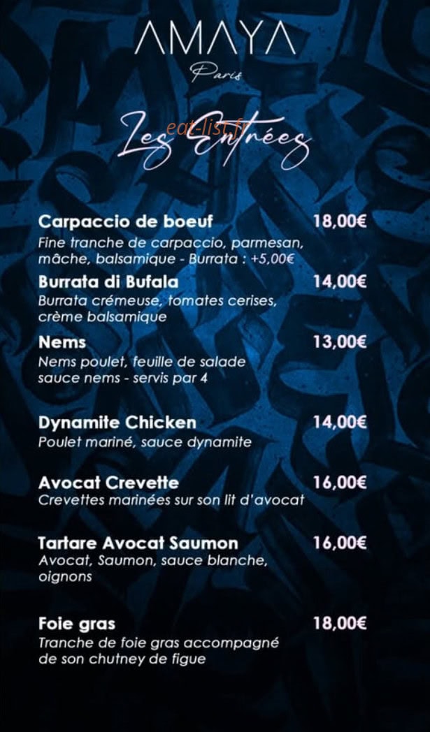 Amaya Paris — carte page 2